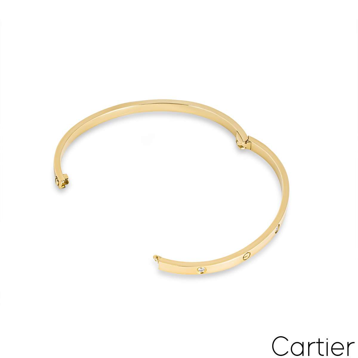 Cartier Yellow Gold Half Diamond SM Love Bracelet Size 17 B6047217 Cartier Yellow Gold Half Diamond SM Love Bracelet Size 17 B6047217